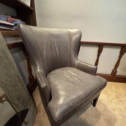 Crate And Barrel Wingback Leather Chair 