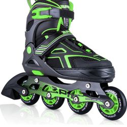 2PM SPORTS Torinx Orange/Red/Green Black Boys Adjustable Inline Skates, Fun Roller Blades for Kids, Beginner Roller Skates for Girls, Men and Ladies