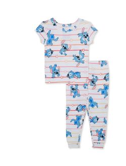 Disney Lilo & Stitch Toddler Girls Short Sleeve, 2-Piece Pajama Set 12M