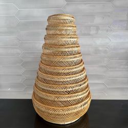 Vintage boho woven rattan nesting baskets set of 10.  All are in great condition