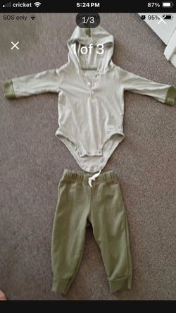 Diapers size 1 & Carter's Two Piece Hoodie Sweat Outfit for girl or boy 12 months