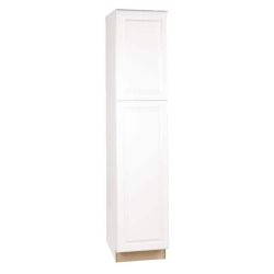 Hampton 18 in. W x 24 in. D x 84 in. H Assembled Pantry Kitchen Cabinet in Satin White