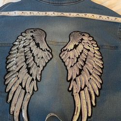 New Leather Jacket With Angel Wings 