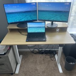 2-Tier Height Adjustable 45" Electric Standing Desk
