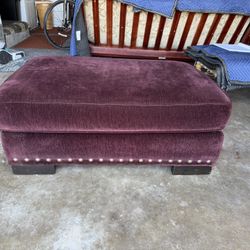 Vibrant Purple / Wine  Color Velour Ottoman 