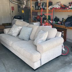 White And Beige Deep Couch