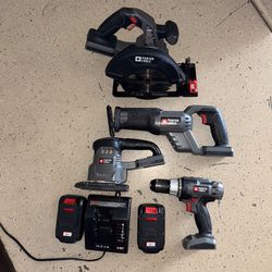 Cordless power tools all 4 tools and batteries +charger for $70 bucks 