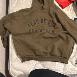 olive green essentials hoodie