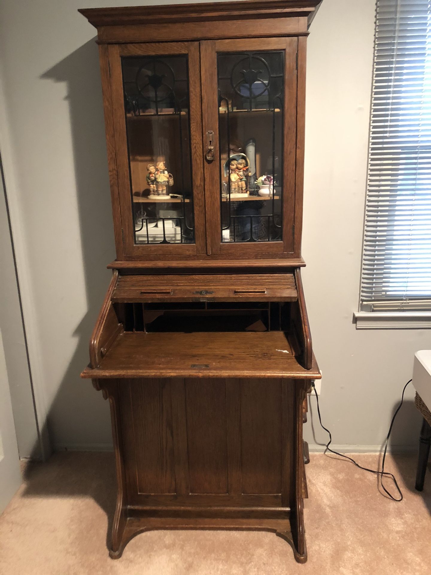 Antique Curio Cabinet and Desk