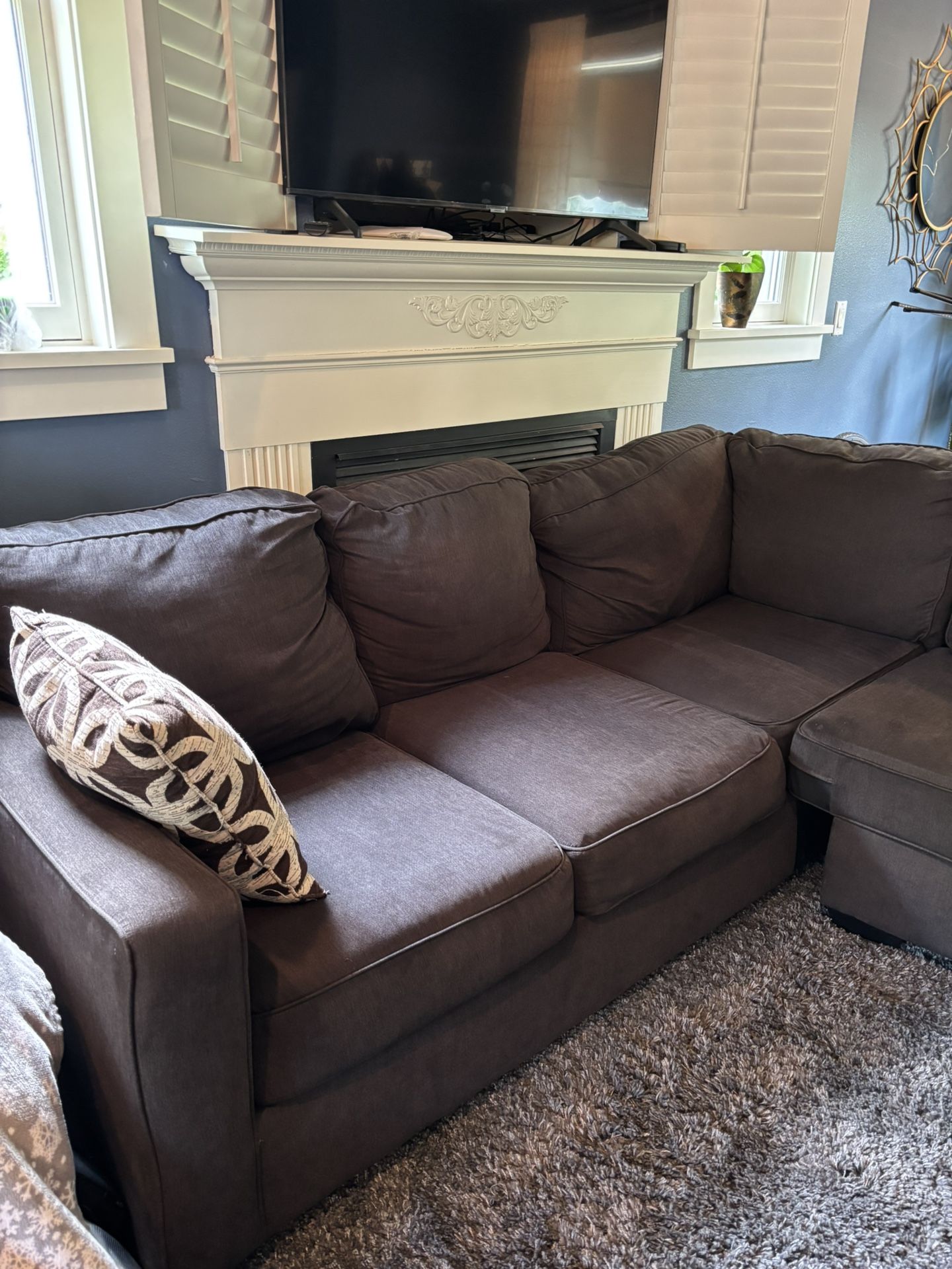 Dark Grey Sectional Couch 