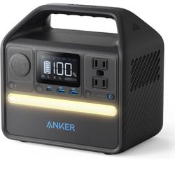 Anker 521 Portable Power Station Upgraded with LiFePO4 Battery, 256Wh 6-Port PowerHouse, 300W (Peak 600W) Solar Generator (Solar Panel Optional), 2 AC