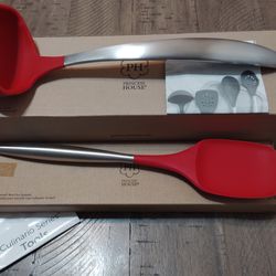 Set de cucharón y espátula roja de princess house Nuevos en caja