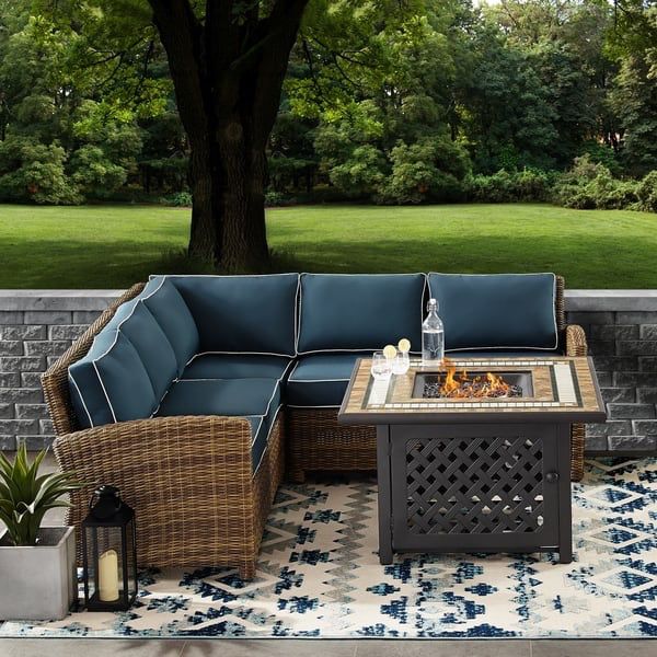 Brandenton 4 piece Outdoor Furniture With Fire Pit Table.. 