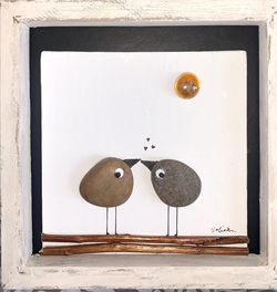 Handmade Wooden Signs/Beach Pebble Art