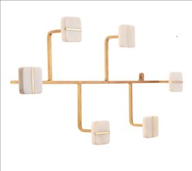World Market Wall-Mounted Coat Rack with Marble Hooks