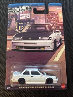 Hot Wheels Silver Series Compact Kings '91 Nissan Sentra SE-R 1:64 White Diecast