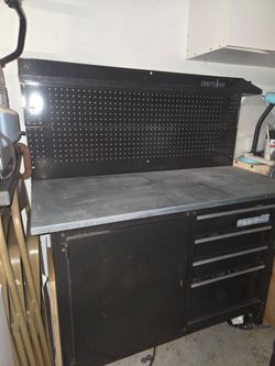 Craftsman workbench with drawers and cabinet