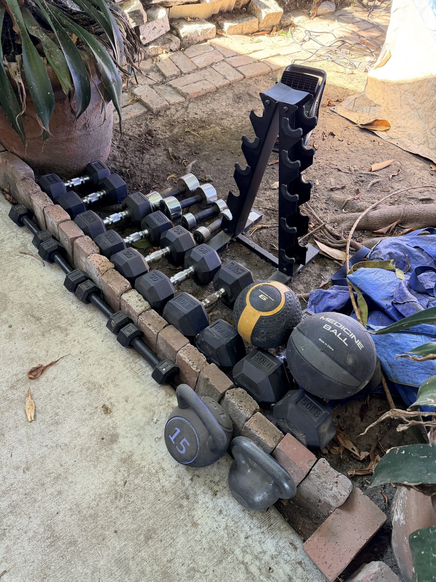 Complete Weight Set w/ Rack, Medicine Balls & Kettlebells – $250 (Echo Park)