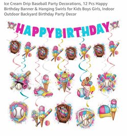 New ice cream drip party decorations