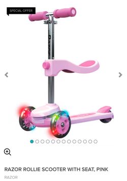3 available -Brand new in box  Razor Rollie 3 wheel light up pink