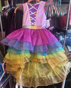 Girls Rainbow Tiered Tutu Costume Dress