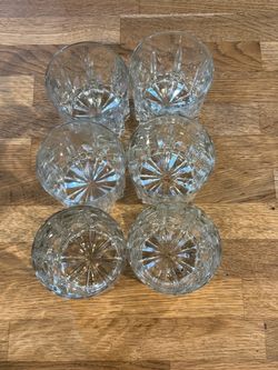 Set of 6 Cut Crystal Whiskey Glasses
