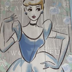 Cinderella Blue Wall Art Canvas 