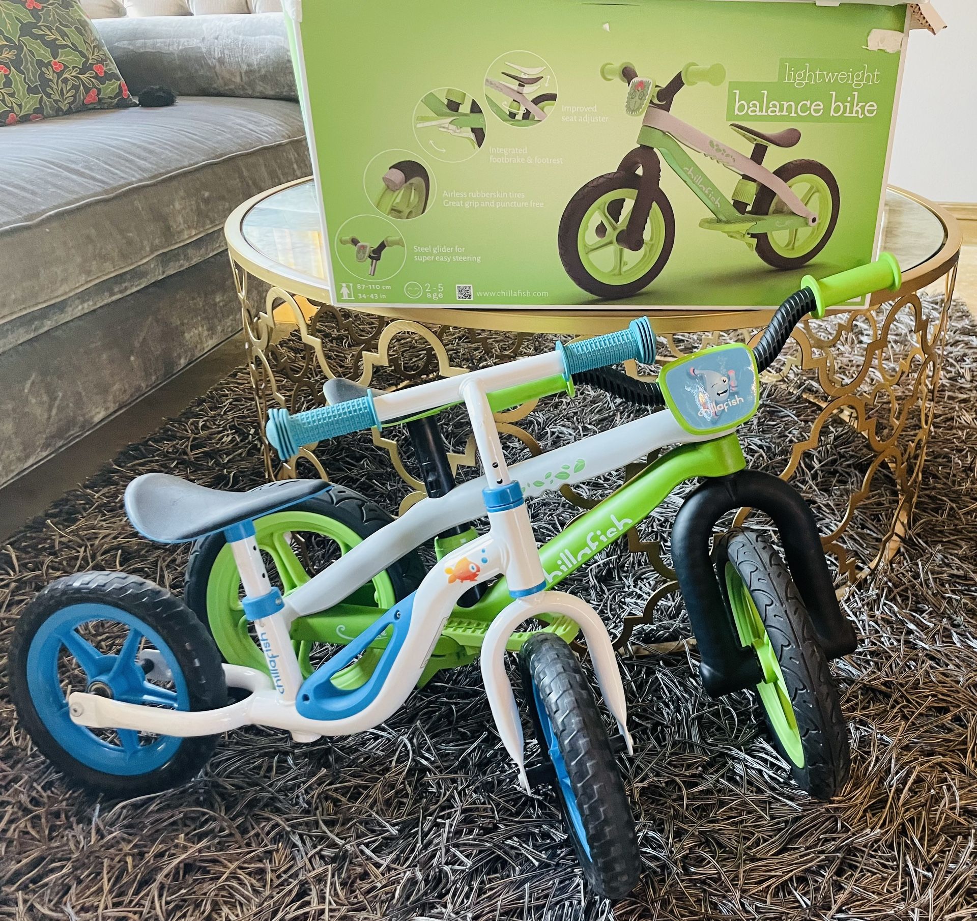 2 Chillafish balance bikes for sale and a razor kick scooter (all 3 for