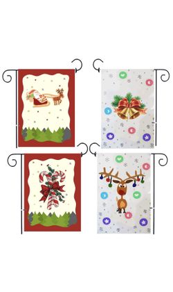 Garden Flags 2 Pieces with 4 Patterns- garden holder not included