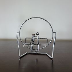 Vintage Otagiri Kinetic PlayGround Bench Spinning Silver Motion Art Sculpture