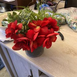 Artificial Flowers And Succulent Arrangement 