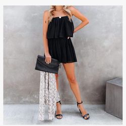 EXLURA Women's Summer Jumpsuit with Thin Straps, Pleated Beach Vacation Outfit, Fashionable Short Cruise Suit