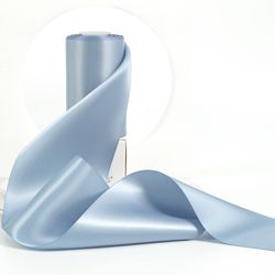 Dusty Blue Satin Ribbon 4 Inch Wide- Craft, DIY, Decor, Party, Wedding