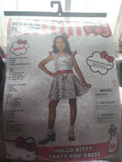 Hello Kitty Party Pop Dress Child Costume Medium