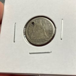 1854 Seated Liberty Silver Dime With Arrows