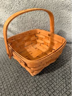 Signed Longaberger 1990 Small Chore 7" Rectangular Handwoven Basket