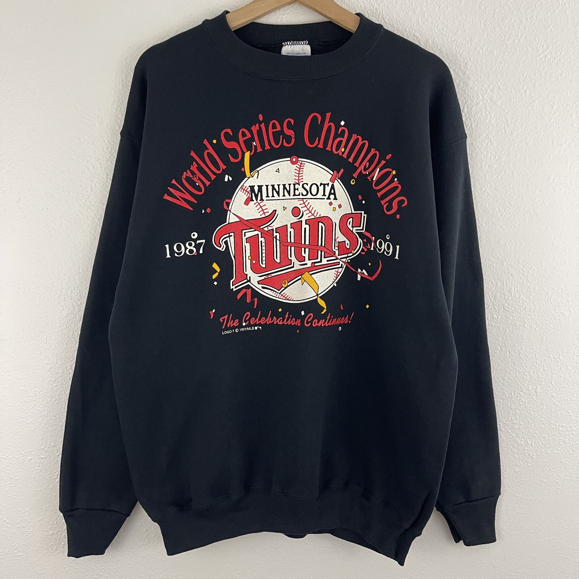 Vintage 1991 Minnesota Twins World Series Champions Black Pullover Sweatshirt