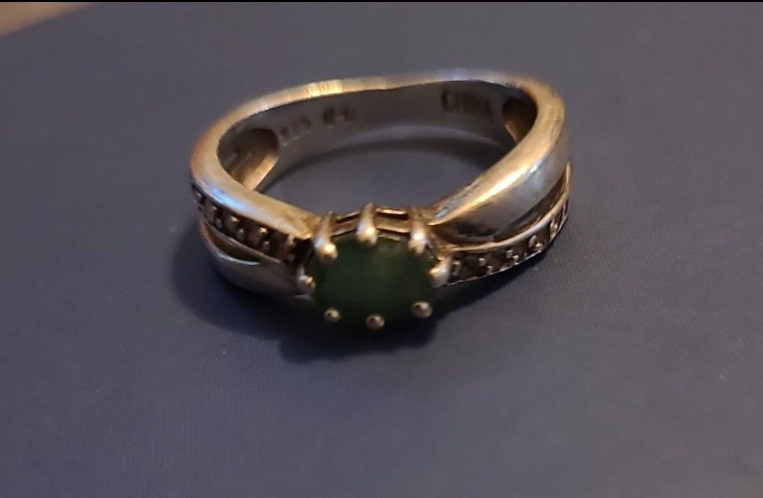 Jade Ring Size 7 .925