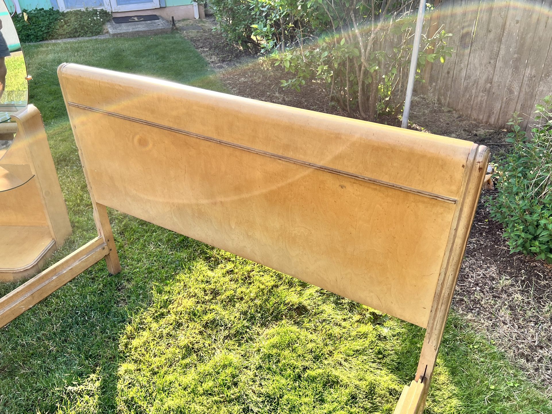 Antique Full Size Bed Frame 1940’s Waterfall