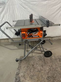 Rigid 10” table saw with stand