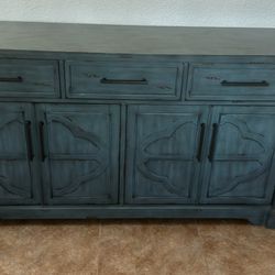 TV Entertainment Stand/ Cabinet With Drawers 70”long 19 1/2” Deep 36” Tall 