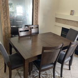 Dining Table with Chairs and Extension 