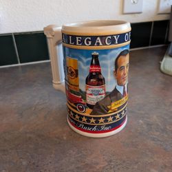 #C2 2003 Budweiser "Legacy of Quality" beer stein featuring Adolphus Busch III. 
This beer stein is about 6 in tall