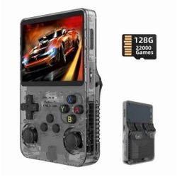 R36S handheld game console, 128G, supports 26 emulators incl. N64, PSP, PS1