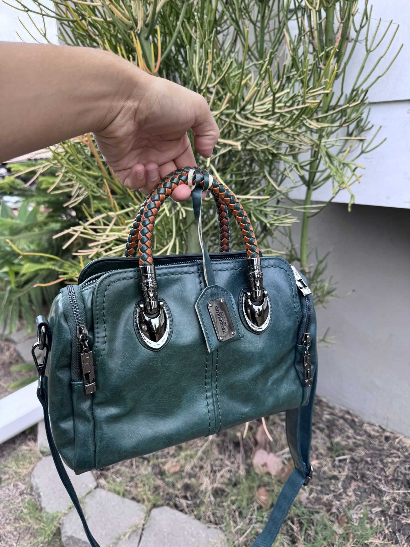 Xidibaoluo Green Vegan leather crossbody bag