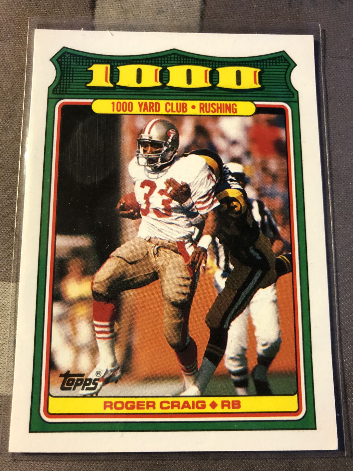 1988 Topps 1000 Yard Club San Francisco 49ers Football Card #19 Roger Craig