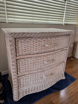 White Wicker Dresser