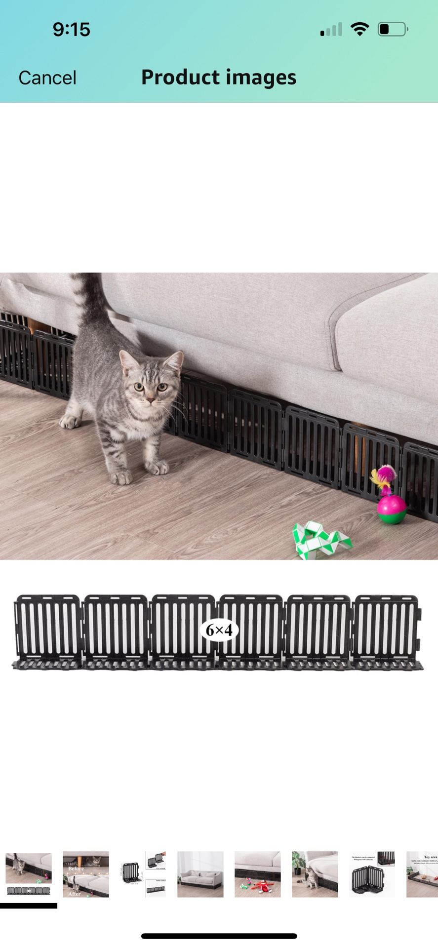 Under Couch Blocker for Toys 6" H, Plastic Under Furniture Gap Protector for Pets Blocker