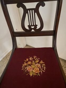 Vintage Wood Harp Back Side Chair