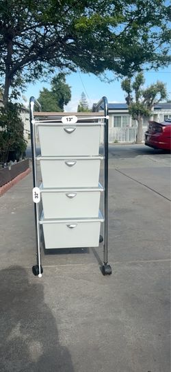 White small storage with wheels